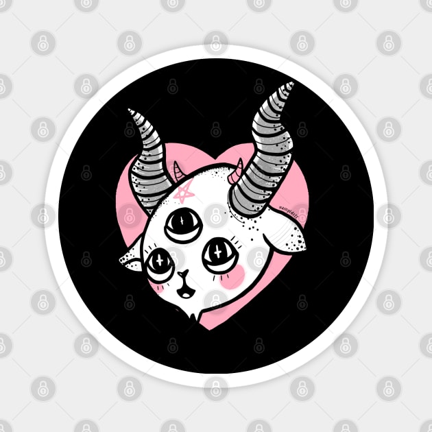 little baby baphomet Magnet by dett